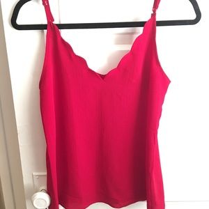 Beautiful red tank with fluttered neckline
